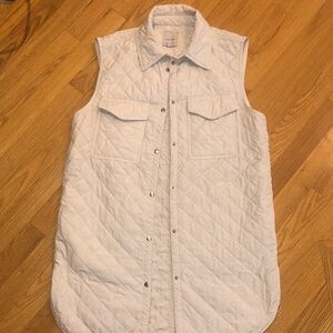 Sleeveless Quilted Vest in White